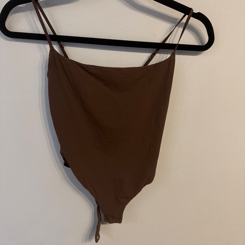 SKIMS Brown Scoop Neck Bodysuit